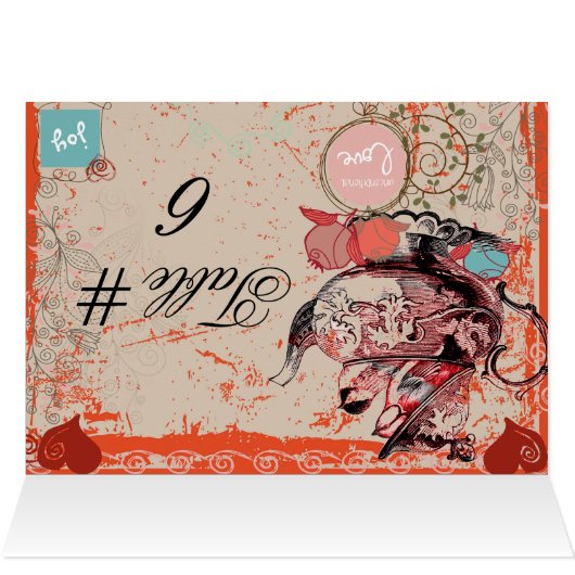 Aangepaste tabelkaarten voor theepot Fantasy Grung (Binnen Horizontaal (Boven))