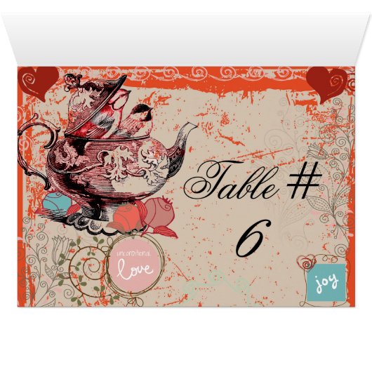 Aangepaste tabelkaarten voor theepot Fantasy Grung (Binnen Horizontaal (Onder))