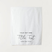 Aangepaste Tabelrunner Banner Moderne scripttekst Wandkleed (Voorkant)