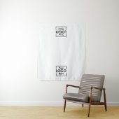 Aangepaste Table Runner Banner Business 2 Logos Ev Wandkleed (In situ)