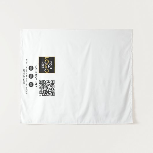 Aangepaste Table Runner Banner Business Logo QR-co Wandkleed (Voorkant (horizontaal))