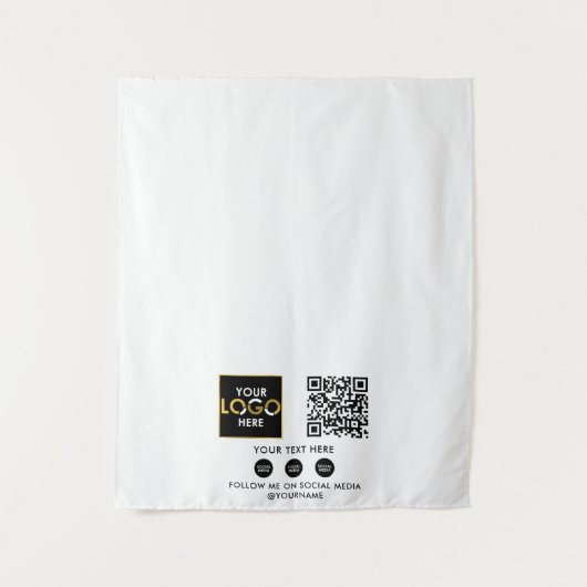 Aangepaste Table Runner Banner Business Logo QR-co Wandkleed (Voorkant)