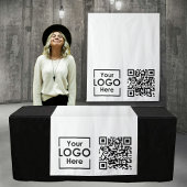 Aangepaste Table Runner Banner Business Logo QR-co Wandkleed