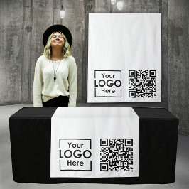 Aangepaste Table Runner Banner Business Logo QR-co Wandkleed
