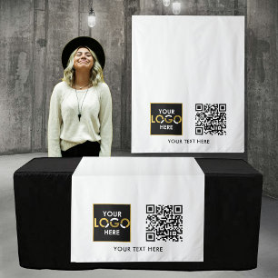 Aangepaste Table Runner Banner Business Logo QR-co Wandkleed