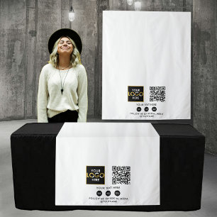 Aangepaste Table Runner Banner Business Logo QR-co Wandkleed