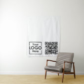 Aangepaste Table Runner Banner Business Logo QR-co Wandkleed (In situ)
