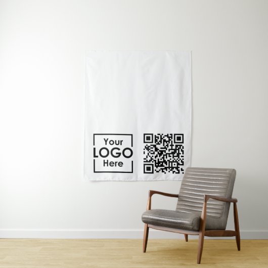 Aangepaste Table Runner Banner Business Logo QR-co Wandkleed (In situ)