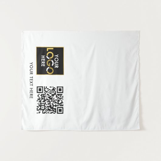 Aangepaste Table Runner Banner Business Logo QR-co Wandkleed (Voorkant (horizontaal))