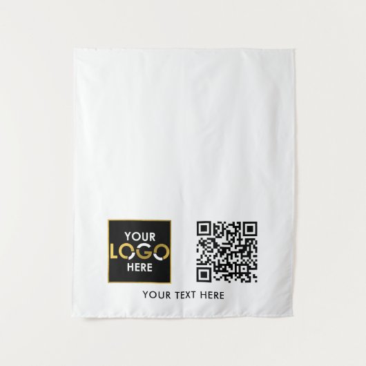 Aangepaste Table Runner Banner Business Logo QR-co Wandkleed (Voorkant)