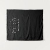 Aangepaste Table Runner Banner Modern Script Zwart Wandkleed (Voorkant (horizontaal))
