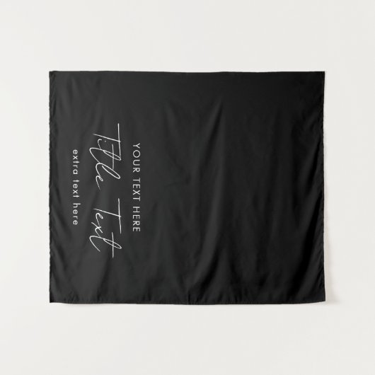 Aangepaste Table Runner Banner Modern Script Zwart Wandkleed (Voorkant (horizontaal))