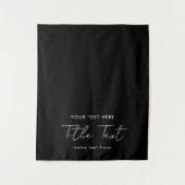 Aangepaste Table Runner Banner Modern Script Zwart Wandkleed (Voorkant)