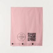 Aangepaste Table Runner Banner Pink Business QR-co Wandkleed (Voorkant)