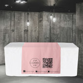 Aangepaste Table Runner Banner Pink Business QR-co Wandkleed