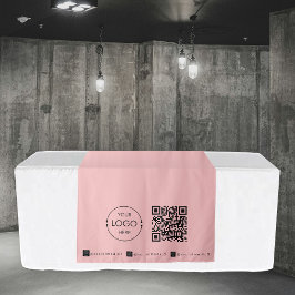 Aangepaste Table Runner Banner Pink Business QR-co Wandkleed