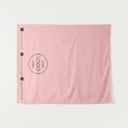 Aangepaste Table Runner Banner Roze Business Logo Wandkleed (Voorkant (horizontaal))