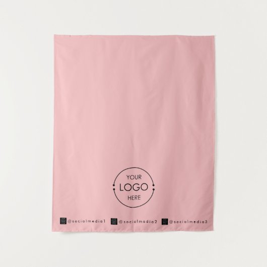 Aangepaste Table Runner Banner Roze Business Logo Wandkleed (Voorkant)