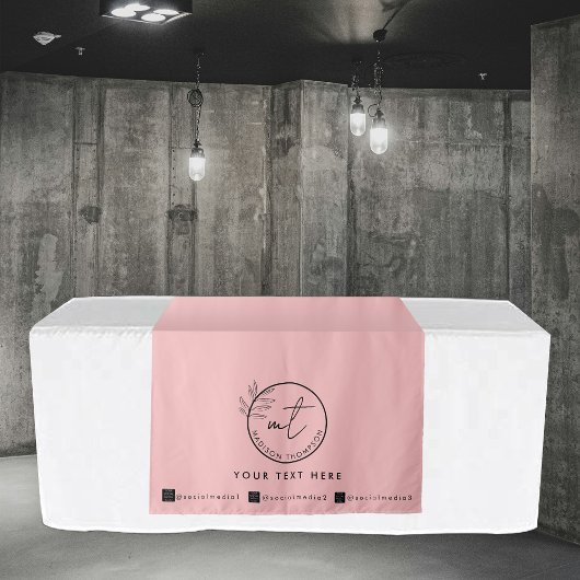 Aangepaste Table Runner Banner Roze Social Media P Wandkleed