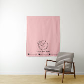 Aangepaste Table Runner Banner Roze Social Media P Wandkleed (In situ)