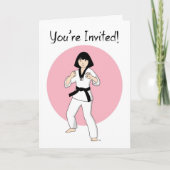 Aangepaste Tae Kwon Do Princess Party Uitnodiginge (Voorkant)