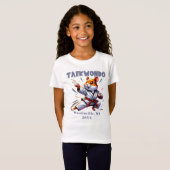 Aangepaste Taekwondo Practitioner Locatie Datum Na T-shirt (Voorkant volledig)