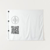 Aangepaste Tafel Runner Banner Wit Zakelijk QR Cod Wandkleed (Voorkant (horizontaal))