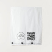 Aangepaste Tafel Runner Banner Wit Zakelijk QR Cod Wandkleed (Voorkant)