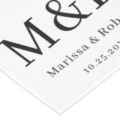 Aangepaste Tafel Runner met Monogram voor Huwelijk Lange Tafelloper (Hoek)