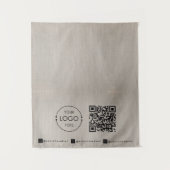 Aangepaste tafelbanner met linnen uitstraling en Q Wandkleed (Voorkant)