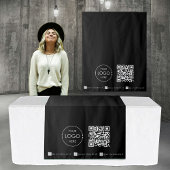 Aangepaste tafelbanner zwart bedrijf QR-code Wandkleed