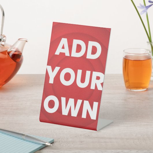 Aangepaste tafelblad en trouwborden | elegant reclamebord met voetstuk (Insitu)