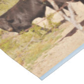 Aangepaste tafelkledij "Bruine koeien in Chrome" Tafelkleed (Gekanteld)