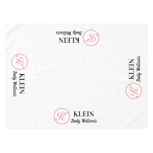 Aangepaste tafelkleed met uw Logo en tekst (Voorkant (Horizontaal))