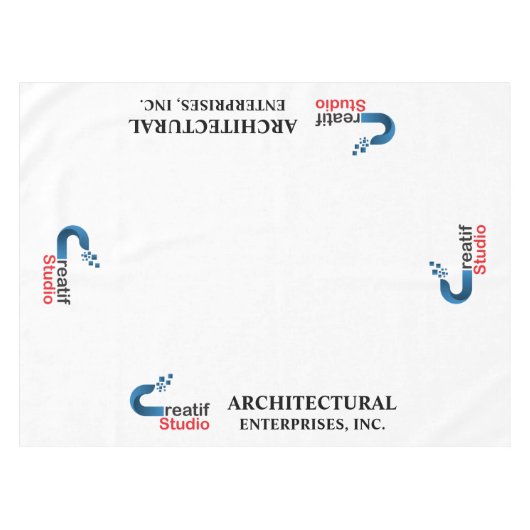 Aangepaste tafelkleed met uw Logo en tekst (Voorkant (Horizontaal))