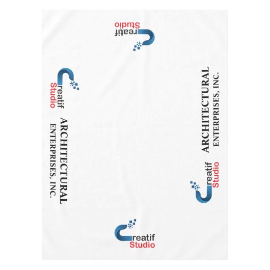 Aangepaste tafelkleed met uw Logo en tekst (Voorkant)