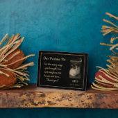 Aangepaste tafelplaquette voor huisdierherdenking fotoplaat (Zijkant)