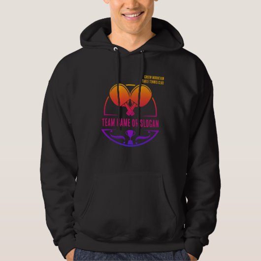 Aangepaste Tafeltennis Team Naam Club League Hoodie (Voorkant)