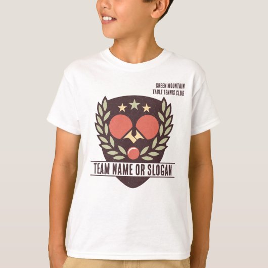 Aangepaste Tafeltennis Team Naam Club League T-shirt (Voorkant)