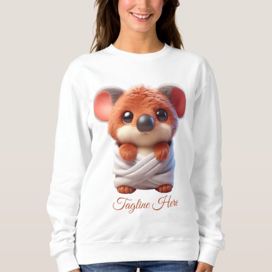 Aangepaste tagline Schattig schattig dier Basic Sw Trui (Voorkant)