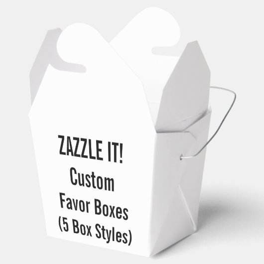 Aangepaste TAKE OUT Favor Boxes met Handle Blank Bedankdoosjes (Geopend)