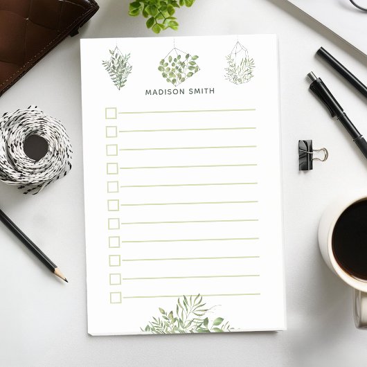 Aangepaste takenlijst voor botanisch groen terrari post-it® notes