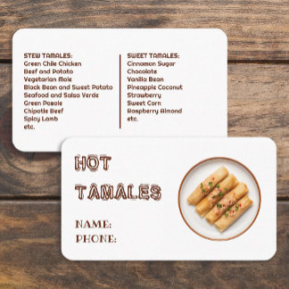 Aangepaste Tamales Visitekaartje