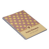 Aangepaste Tan en Taupe Whimsical Monogram Notitie Notitieboek (Rechterzijde)
