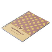 Aangepaste Tan en Taupe Whimsical Monogram Notitie Notitieboek (Linkerzijde)