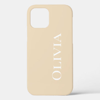 Aangepaste Tan Modern White Typografie iPhone 12 Pro Hoesje