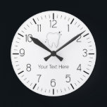 Aangepaste Tandarts Kantoor Tandheelkundige Witte Ronde Klok<br><div class="desc">De Custom Dentist Kantoor Dental White Tooth Clock doet een betaalbare investering om uw kantoor-wanden te verlevendigen. Uw patiënten zullen onder de indruk zijn van uw stijlvolle, moderne ontwerpgevoel. Deze aangepaste klok dient ook als een slimme marketingtool om uw praktijk te benadrukken elke keer dat een patiënt de tijd controleert!...</div>