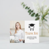 Aangepaste tandartsfoto diploma-uitreiking bedankt briefkaart (Staand voorkant)