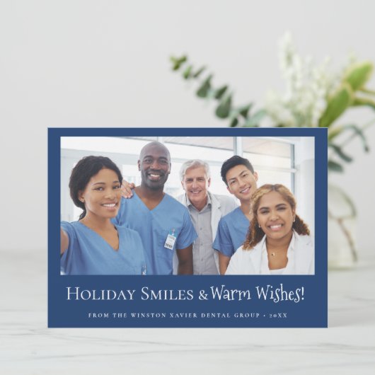Aangepaste tandheelkundige kantoor foto vakantie g feestdagenkaart (Staand voorkant)