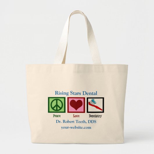 Aangepaste tandheelkundige Kantoor Grote Tote Bag (Voorkant)